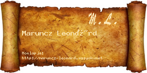 Maruncz Leonárd névjegykártya